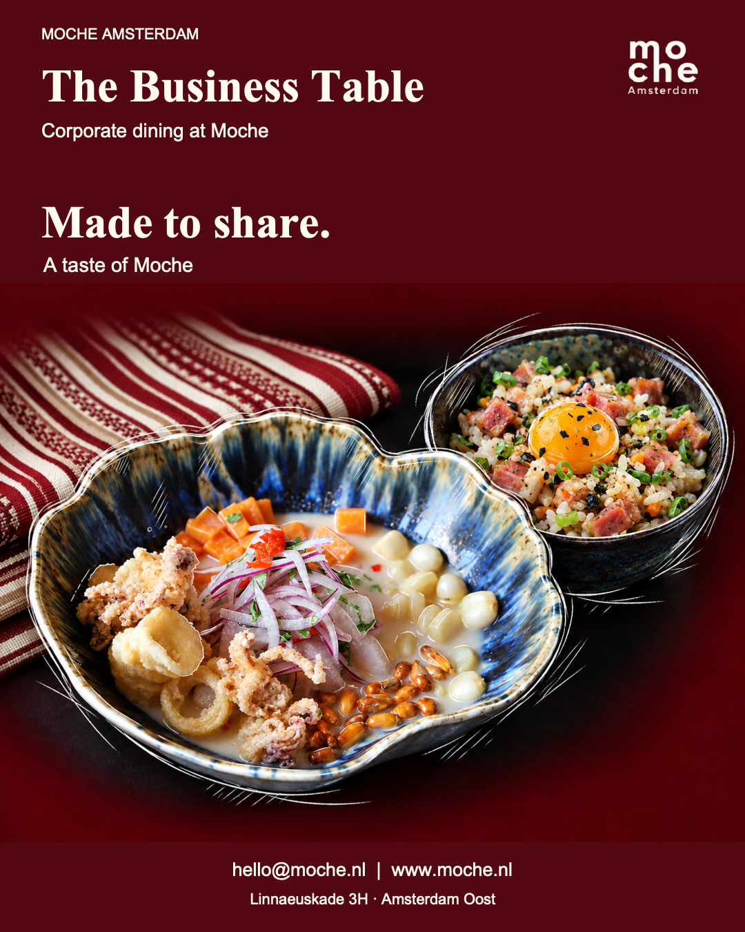 Sharing dishes at Moche – ceviche